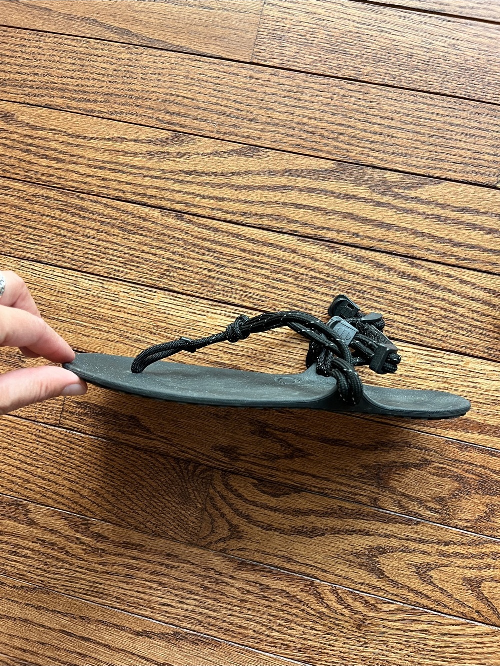 FREE PEOPLE Zero Shoes GENESIS packable sport Black Rope T-Strap Sandals 7 - Picture 8 of 8